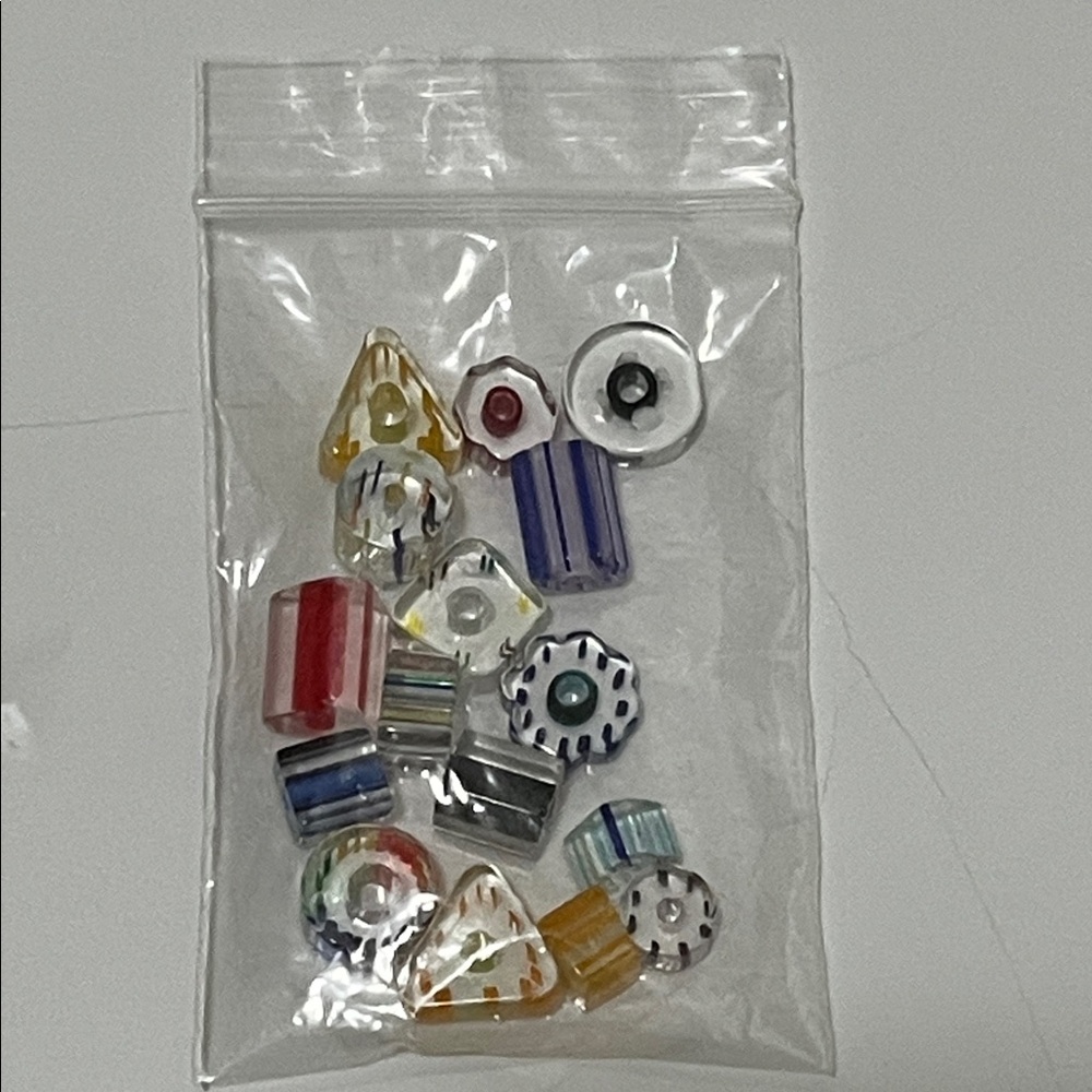 Mixed Furnace Glass Cane Beads, Assorted Shapes, Colors & Sizes, 8mm-14mm approx